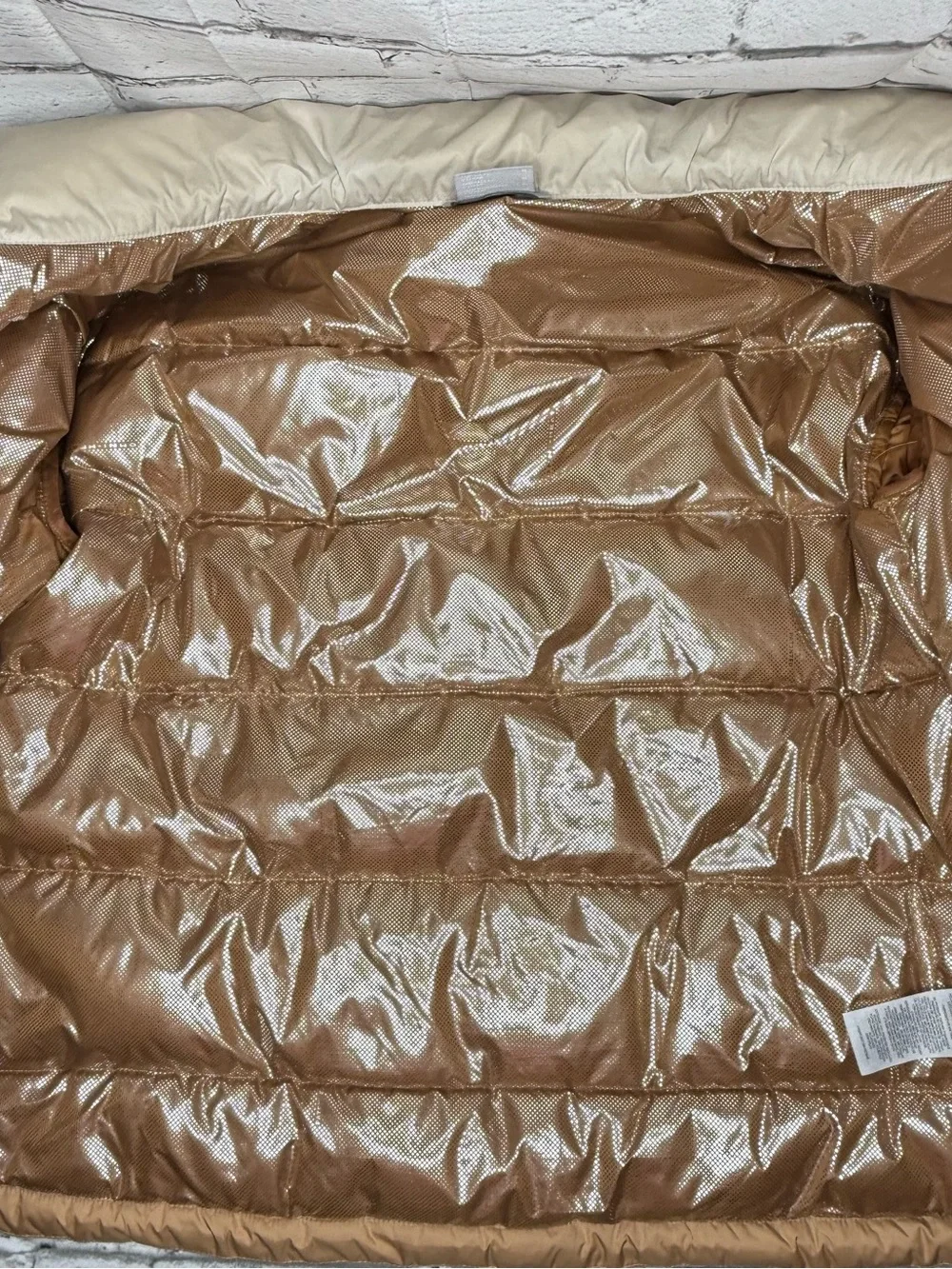 Columbia Women Pike Lake Puffer Jacket Size M Brown Colorblock Omniheat Gorpcore